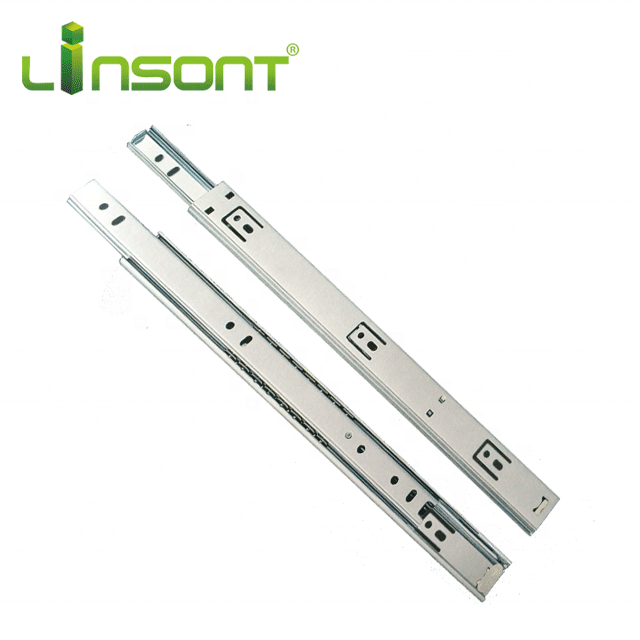 Linsont gold supplier manufacture best simple cold rolled steel zinc plated ball bearing thin narrow drawer slides ball bearing Factory