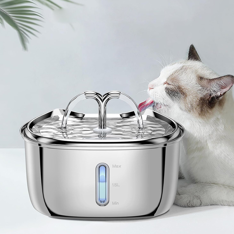 Cheap Factory Price Pet Stainless Steel water dispenser Cat Dog Fountain Pet Water Food Feeder