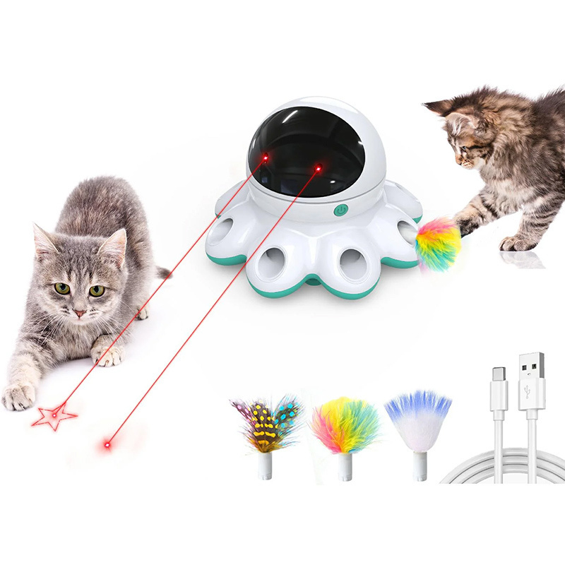 Custom Laser Whack a Mole Cat Playing Toy Automatic Rolling Smart Training Cat Interactive Toy