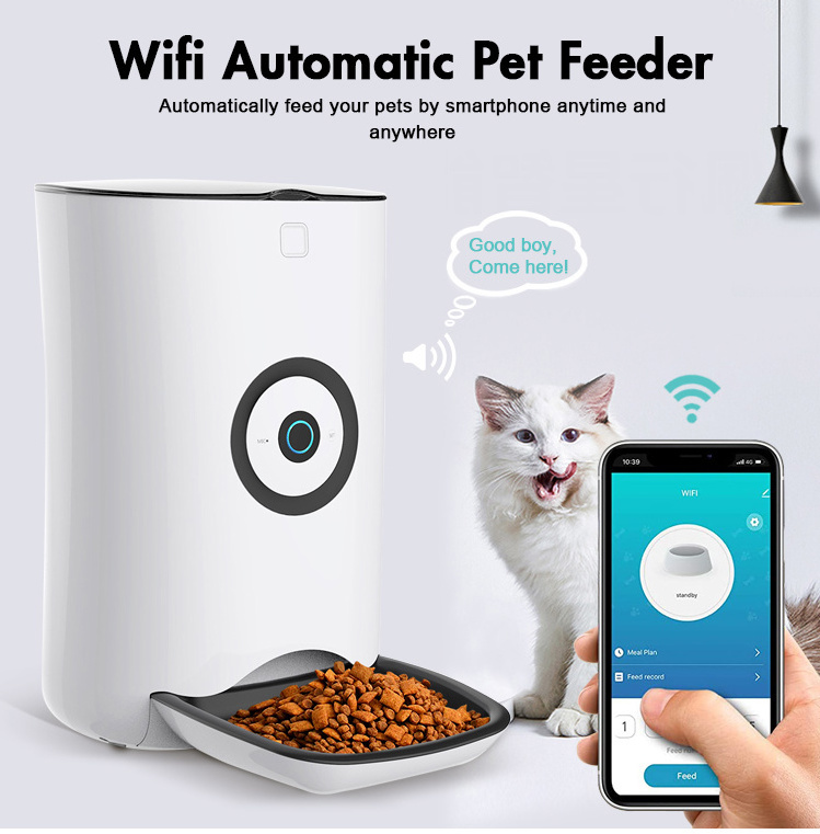 6L Wifi Smart Timer Pet Feeding Bowl Container Electric Dog Cat Food Dispenser Wifi App Control Automatic Pet Feeder