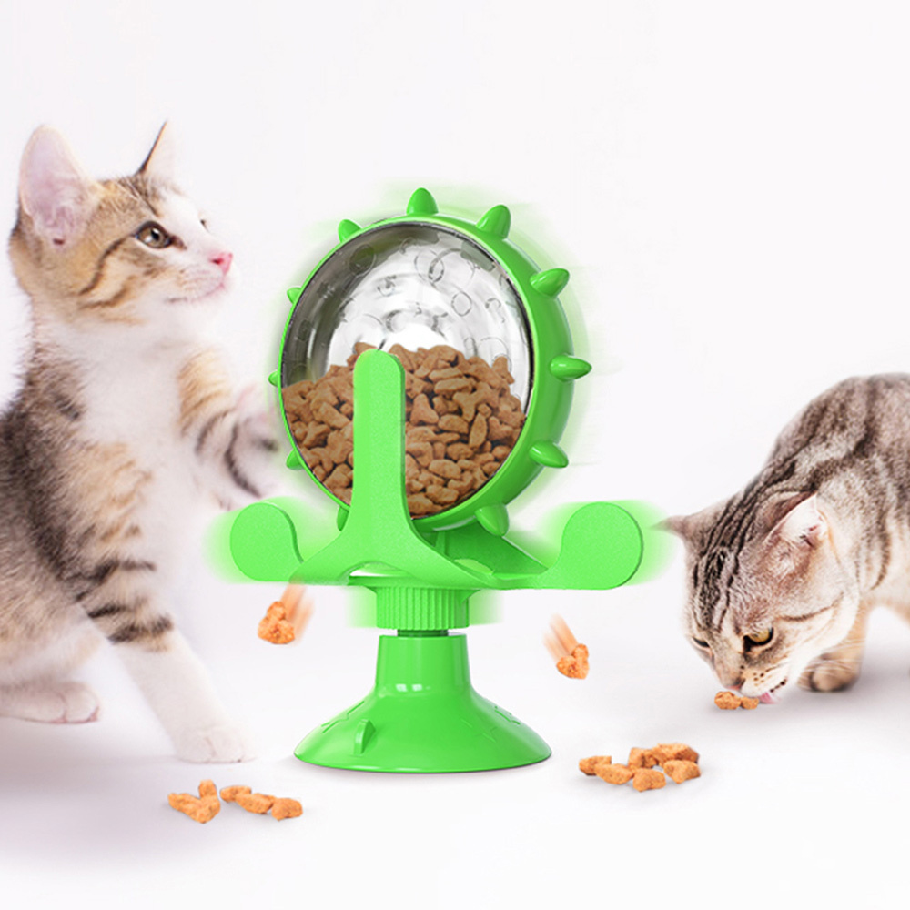 Cat Slow Feeder Windmill Dog Toys Cup Dog Treat Toy Cat Puzzle Feeder Interactive Dog Toys