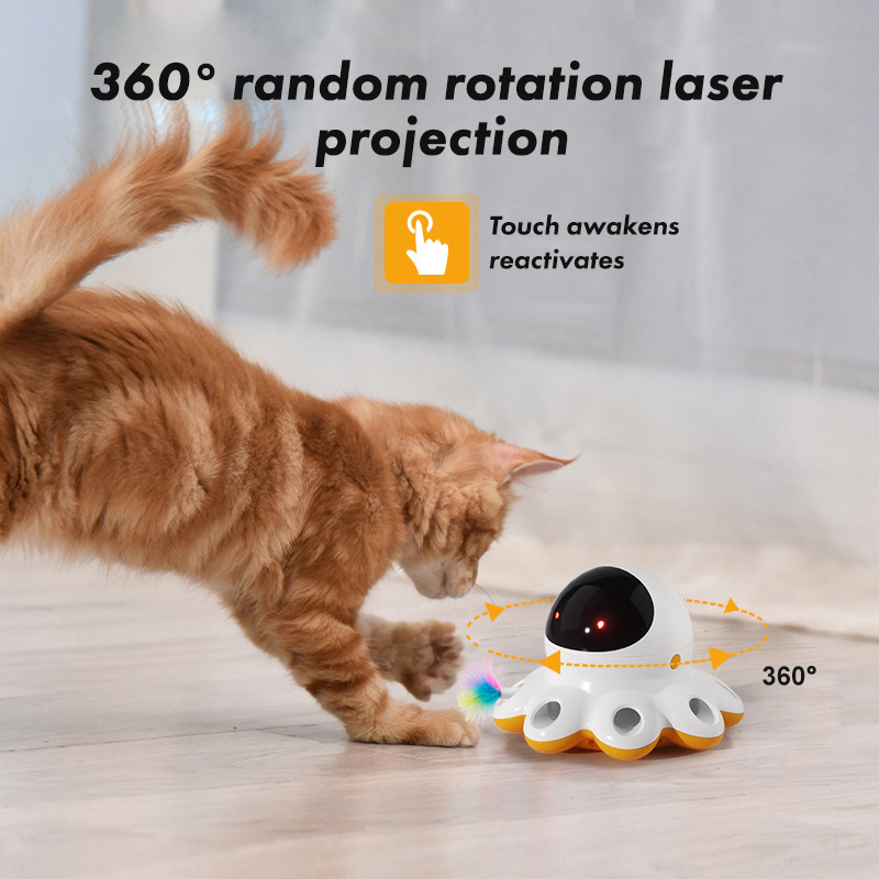 Laser & Whack a Mole Cat Toy Automatic Rolling Smart Training  Cat Playing interactive puzzle game toys