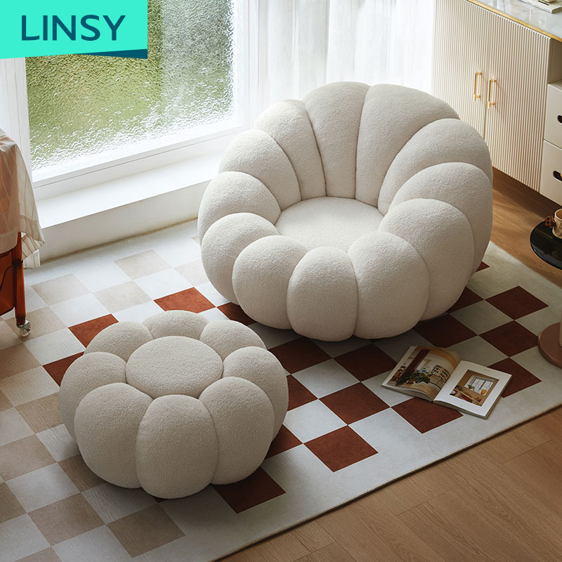 Linsy living room furniture Plush sofa chair bedroom lazy sofa