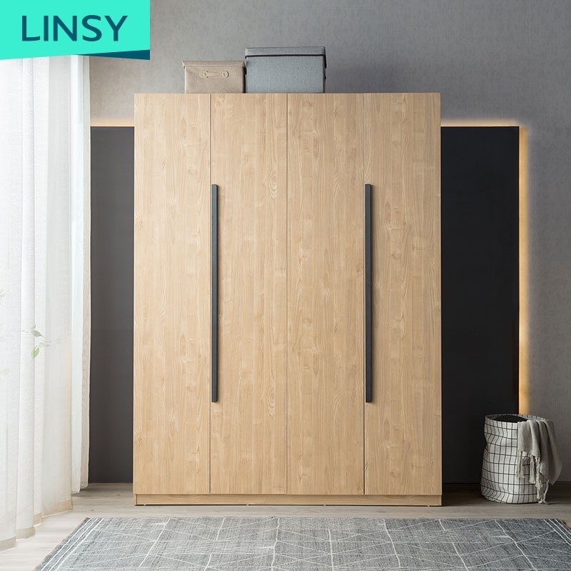 Linsy Hot Saling Wardrobe Bedroom Furniture Wardrobes Wooden Wood 2 Panel Bifold Interior Folding Closet Doors DV1D