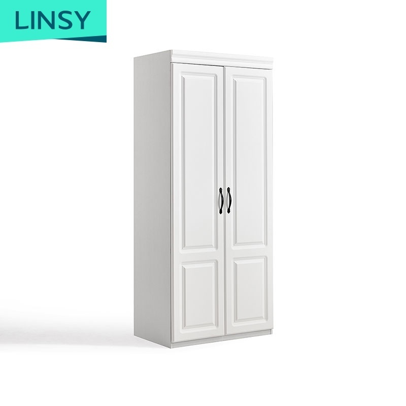 Linsy French Style Simple Cheap Mini Single Industrial Plywood Small Size Mdf Bedroom Wardrobe Designs JO1D