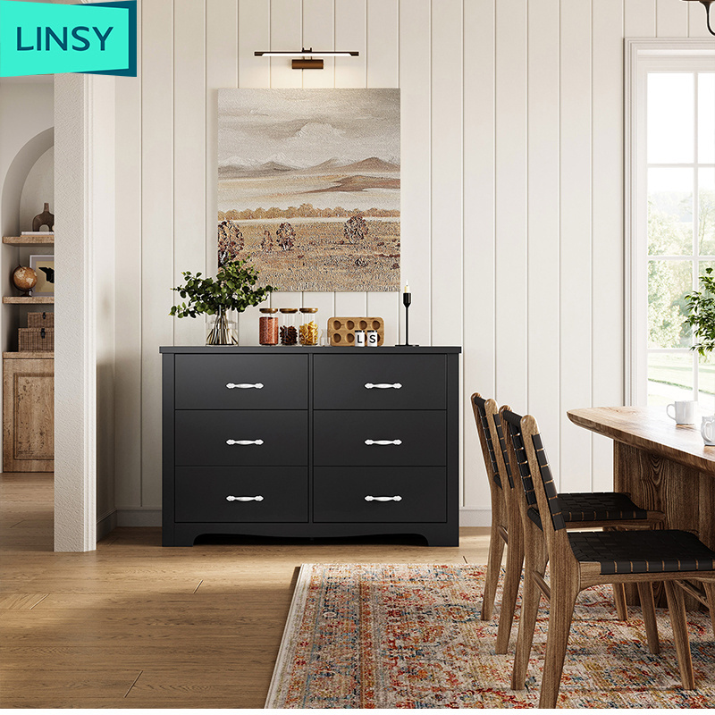 Linsy Six bucket cabinet American living room wooden box bedroom wooden drawer cabinet for big sale