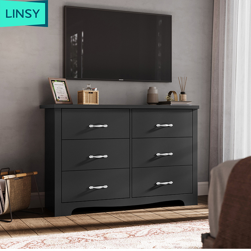 Linsy Six bucket cabinet American living room wooden box bedroom wooden drawer cabinet for big sale