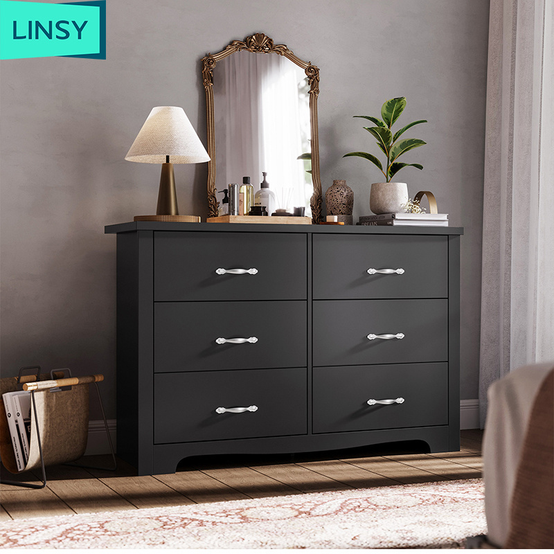 Linsy Six bucket cabinet American living room wooden box bedroom wooden drawer cabinet for big sale