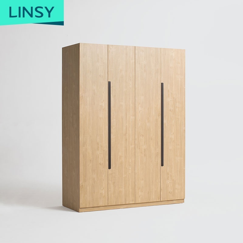 Linsy Hot Saling Wardrobe Bedroom Furniture Wardrobes Wooden Wood 2 Panel Bifold Interior Folding Closet Doors DV1D