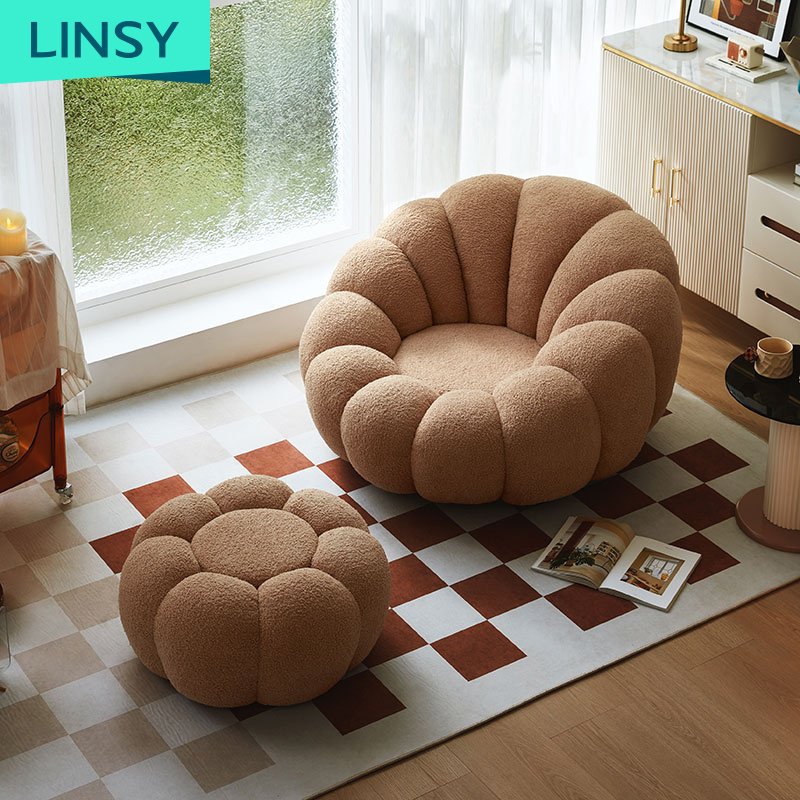 Linsy living room furniture Plush sofa chair bedroom lazy sofa