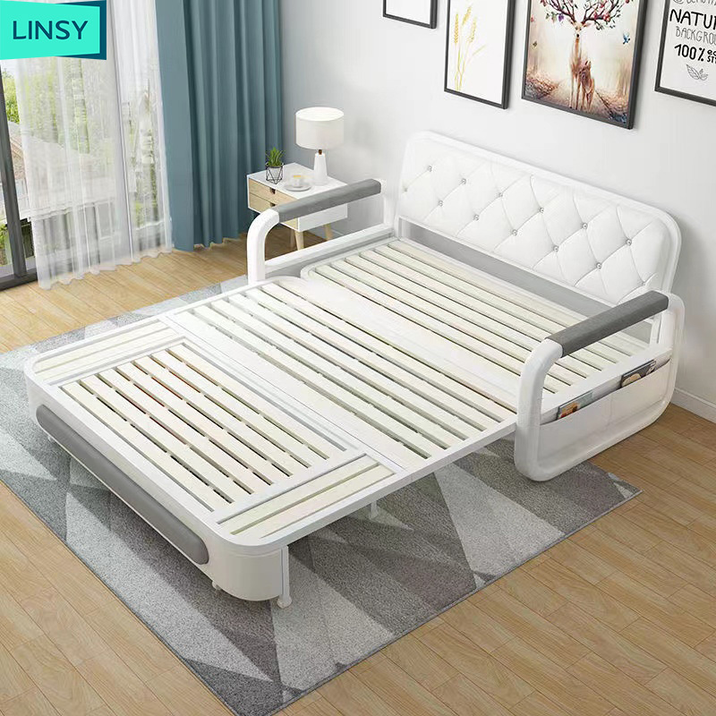 Linsy High Quality Sofa Bed Folding With storage Sofa Cum Bed Living Room Multi-Functional Flip Fabric Sofa Bed With Armchair