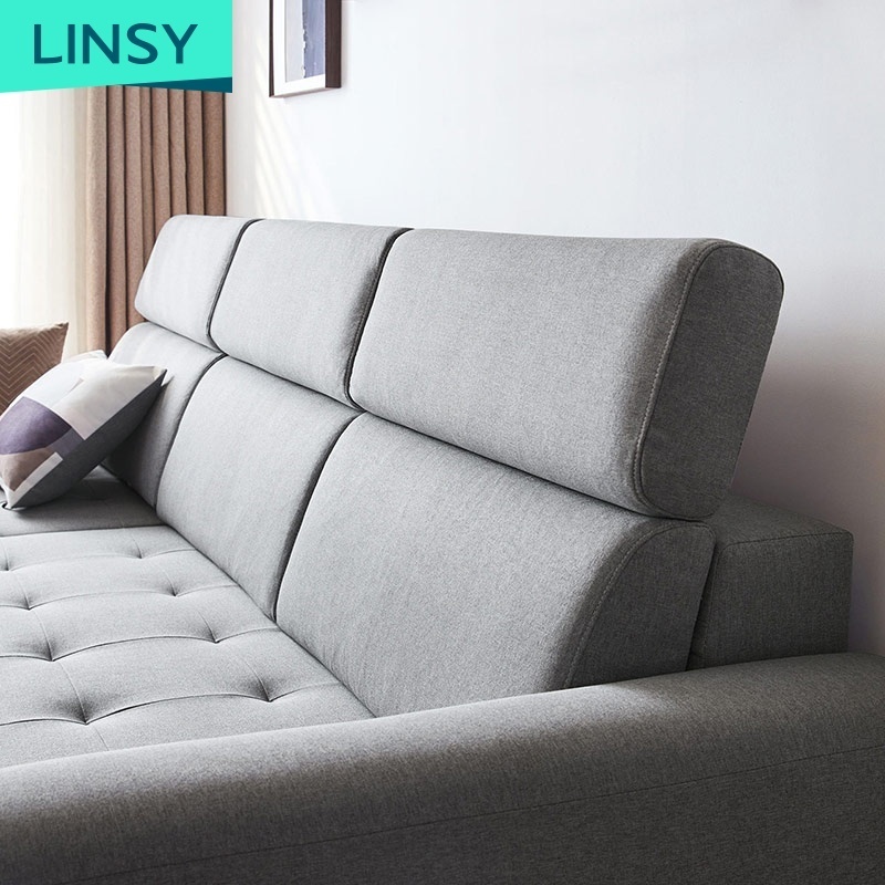 Linsy In Stock Luxury Mechanism Parts Hello Kitty Futon Convertible Couch L Shape Sofa Cum Bed LS182SF2