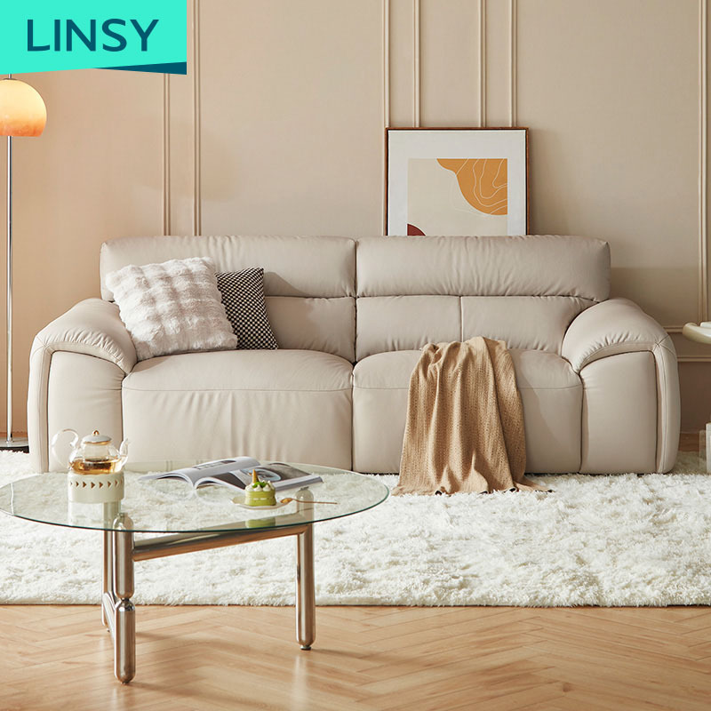 Linsy Soft Leather Sofa Set Furniture Germany Living Room Leather Sofa Room Furniture Piano Leather Sofa