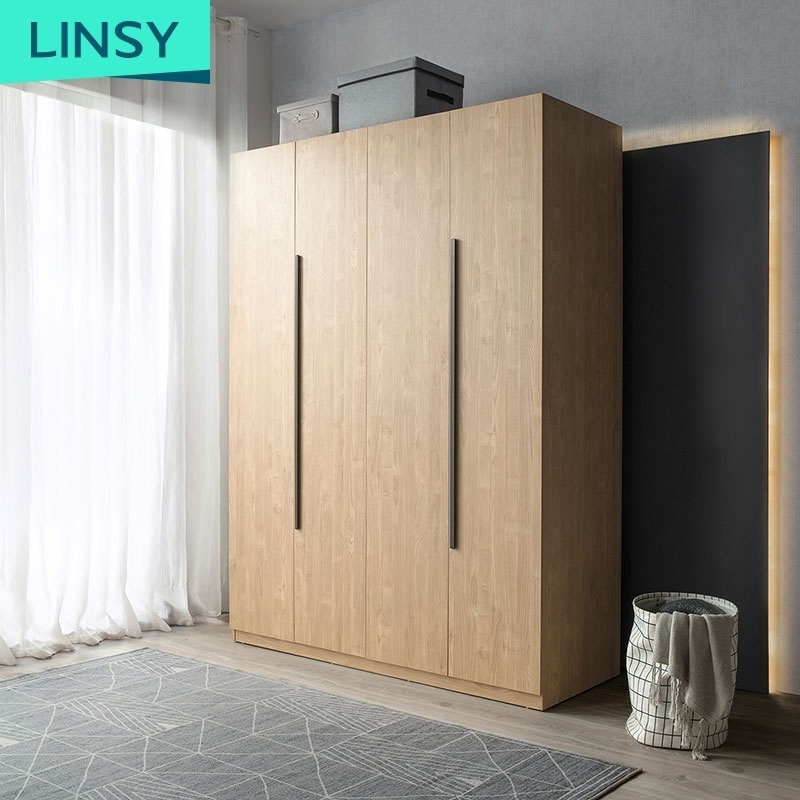 Linsy Hot Saling Wardrobe Bedroom Furniture Wardrobes Wooden Wood 2 Panel Bifold Interior Folding Closet Doors DV1D