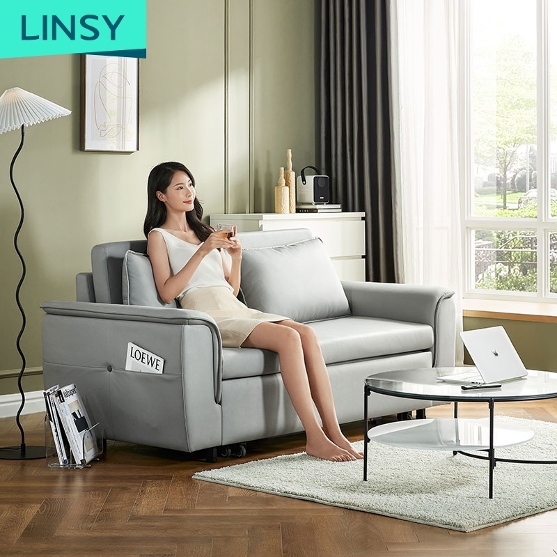 Linsy Home Use Sofa Cum Bed Fabric Folding Living Room Furniture Muebles Sofa Cama Individual Economical LS500FC1