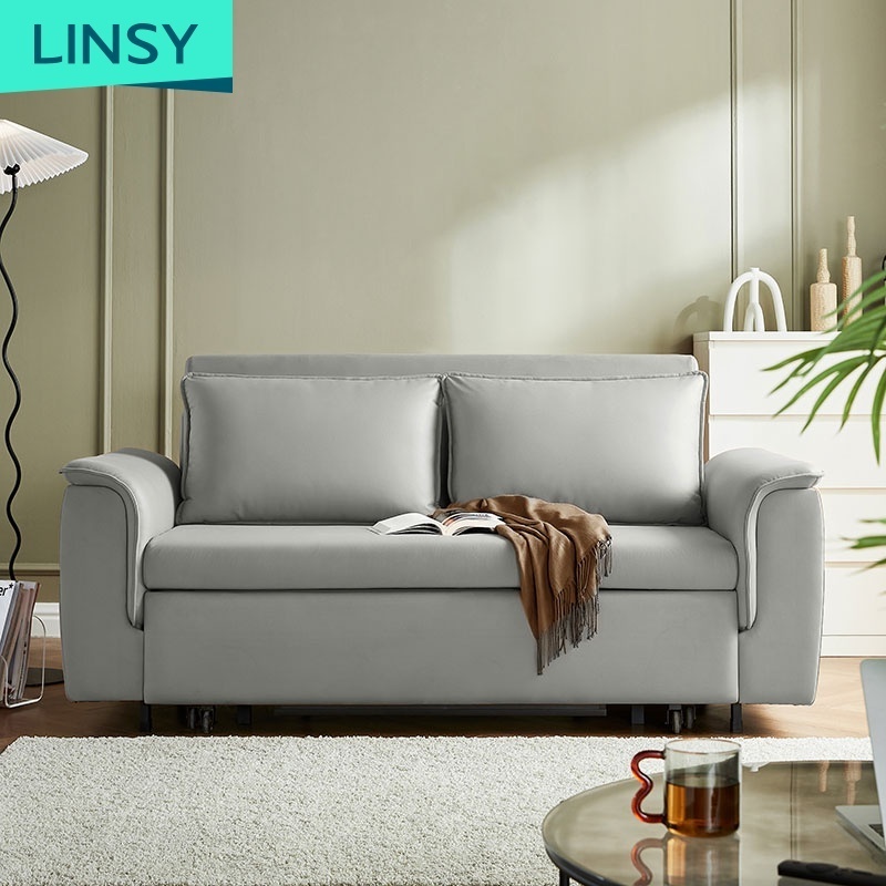 Linsy Home Use Sofa Cum Bed Fabric Folding Living Room Furniture Muebles Sofa Cama Individual Economical LS500FC1