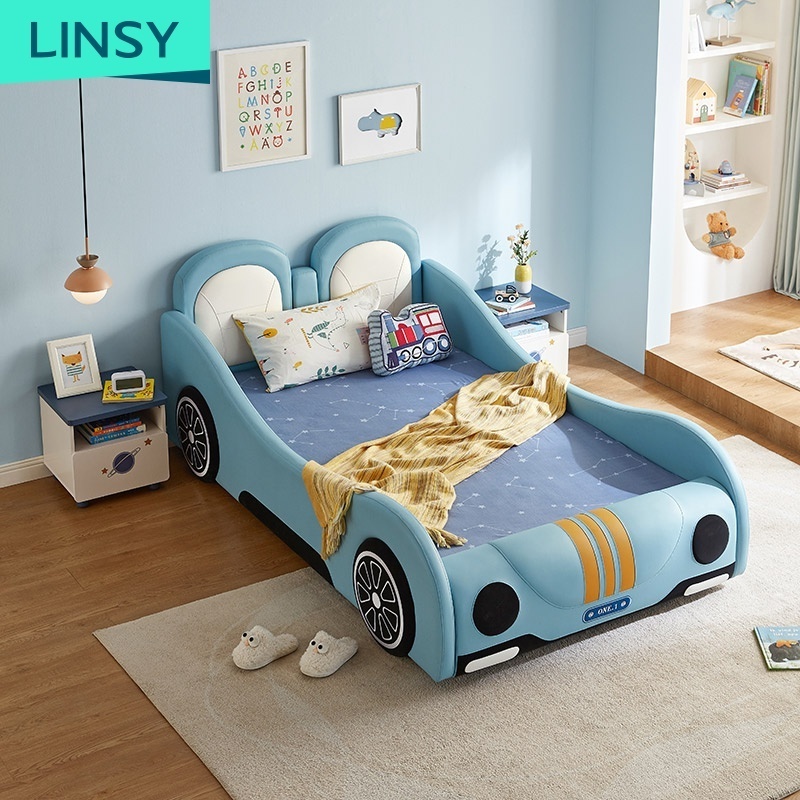 Linsy Blue Kids Furniture Kids Race Car Bed Tbc068