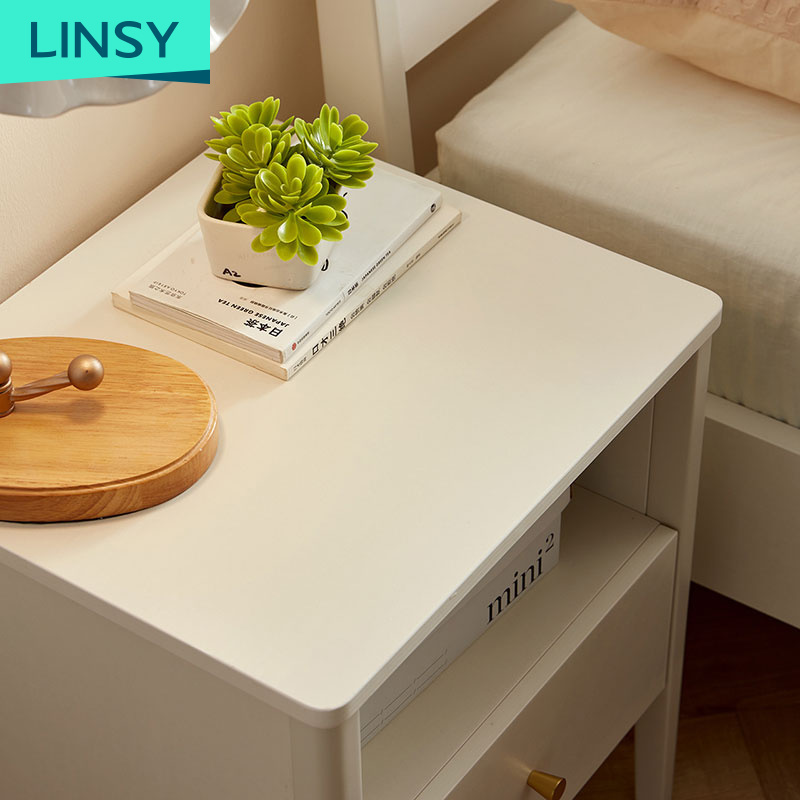 Linsy Bedroom Furniture Night Stand Hidden Compartment Wooden Legs Bedside Table