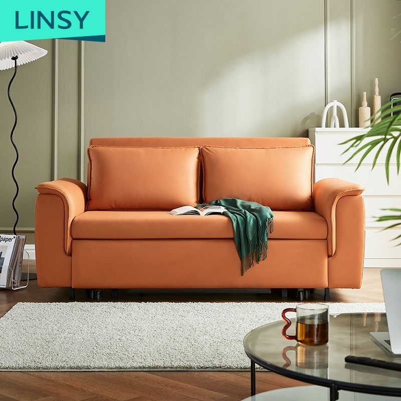 Linsy Home Use Sofa Cum Bed Fabric Folding Living Room Furniture Muebles Sofa Cama Individual Economical LS500FC1