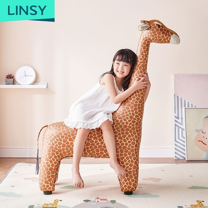 Linsy Animal Shape Children Toys Sofa Furniture Nordic Mini Giraffe Cartoon Kids Play Sofa Chair LS274I1