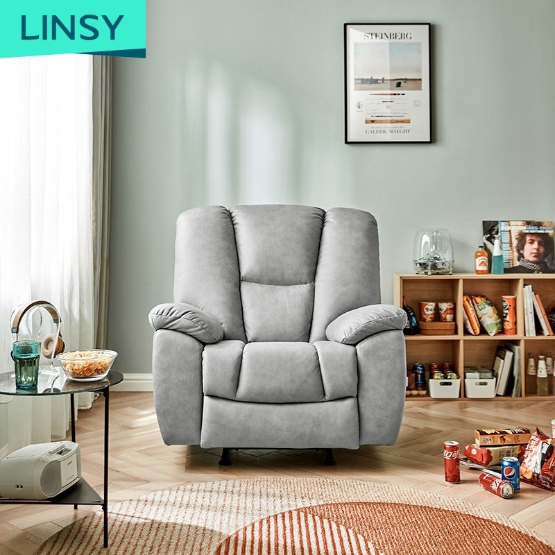 Linsy New Design Nordic Metal Frame Sofa Chair Single Blue Rocking Multifunctional Foldable Trend Recliner Chairs LS355SF2