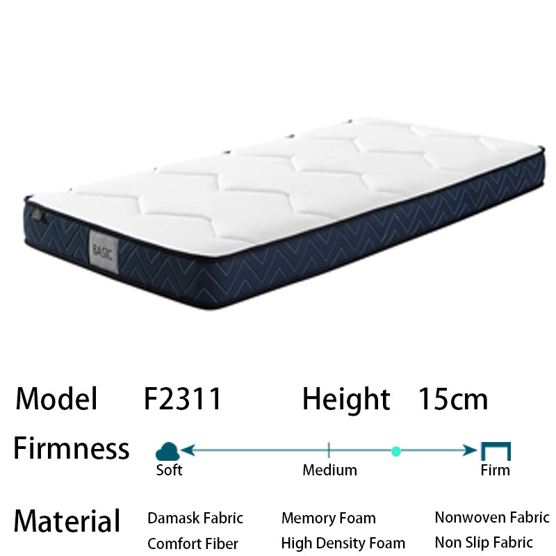 Linsy 15cm Height Firm Firmaness 1cm Visco Memory Foam 38 Density Foam mattresses F2311