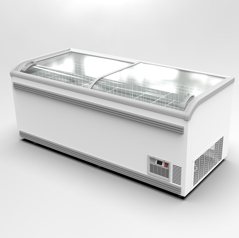 Visible Combined Supermarket Blast Freezer Top Open Sliding Glass Door Ice Cream Freezer Display Fridge