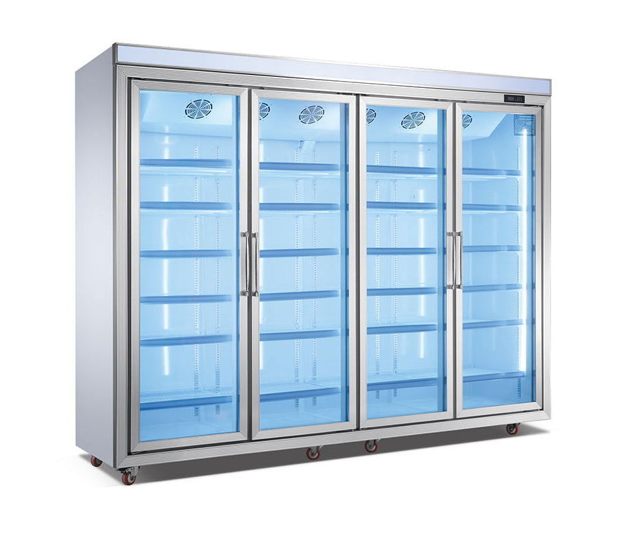 Lintee pepsi drink double fog proof glass doors door fridge freeze commercial refrigerator chiller equipment