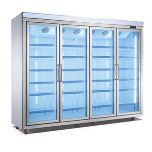 Lintee pepsi drink double fog proof glass doors door fridge freeze commercial refrigerator chiller equipment