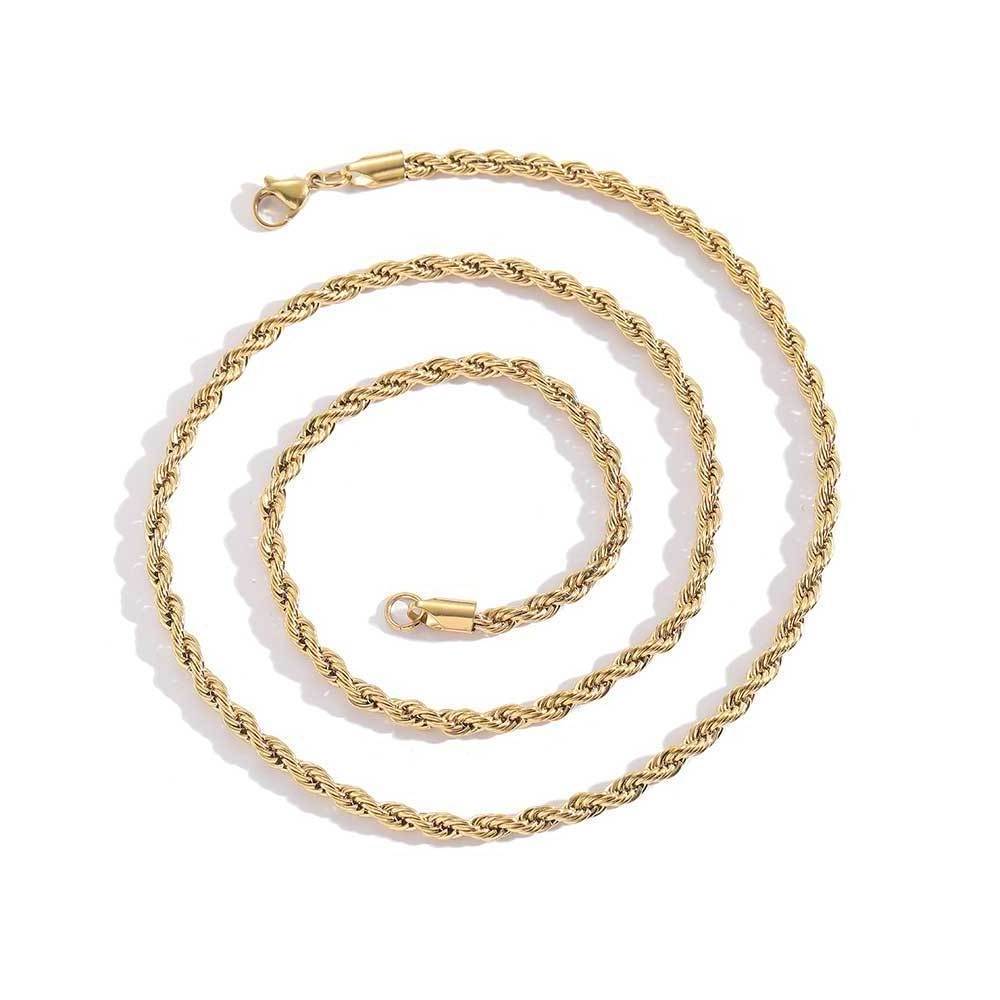 Fashion Tarnish Free Jewelry Golden Supplier Stainless Steel Byzantine Snake Cuban Link Chain Choker Necklace