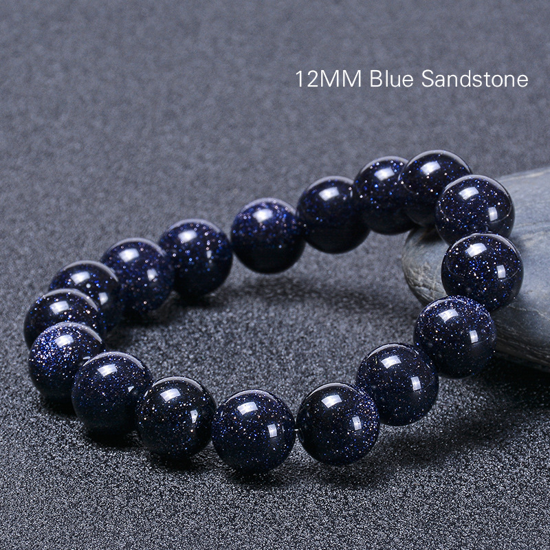 Popular 8mm Crystal White Howlite Natural Stone Round Beads Dark Blue Bracelet