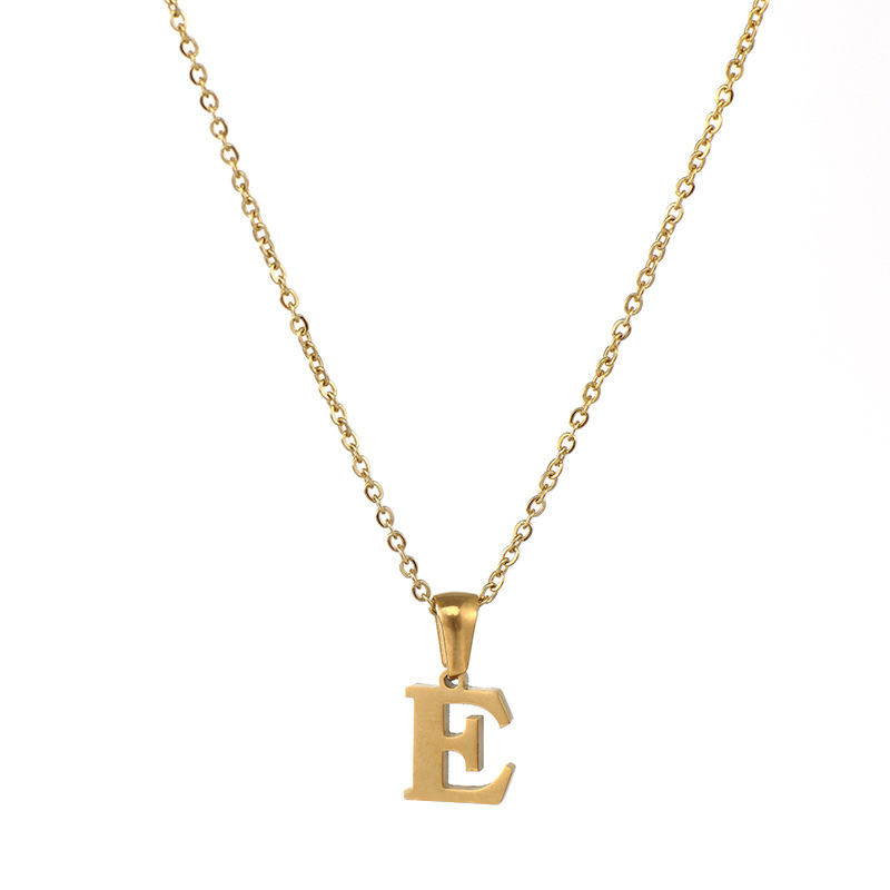 Stainless steel jewelry 14k gold plated custom western trend children letter s pendant name necklace