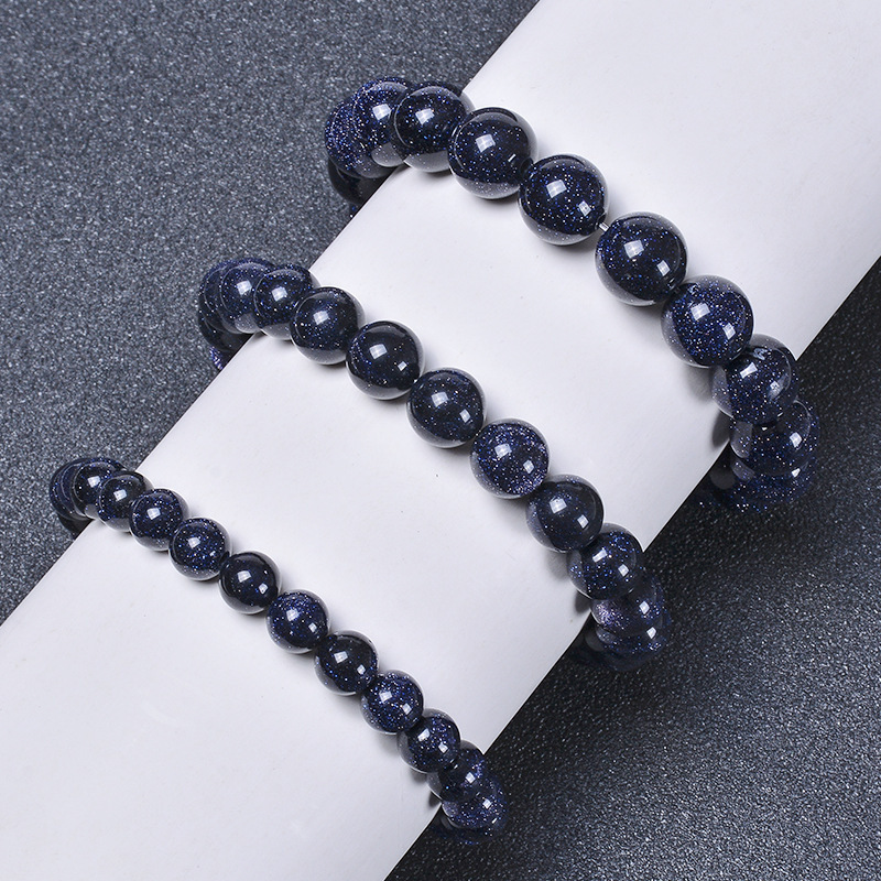 Popular 8mm Crystal White Howlite Natural Stone Round Beads Dark Blue Bracelet