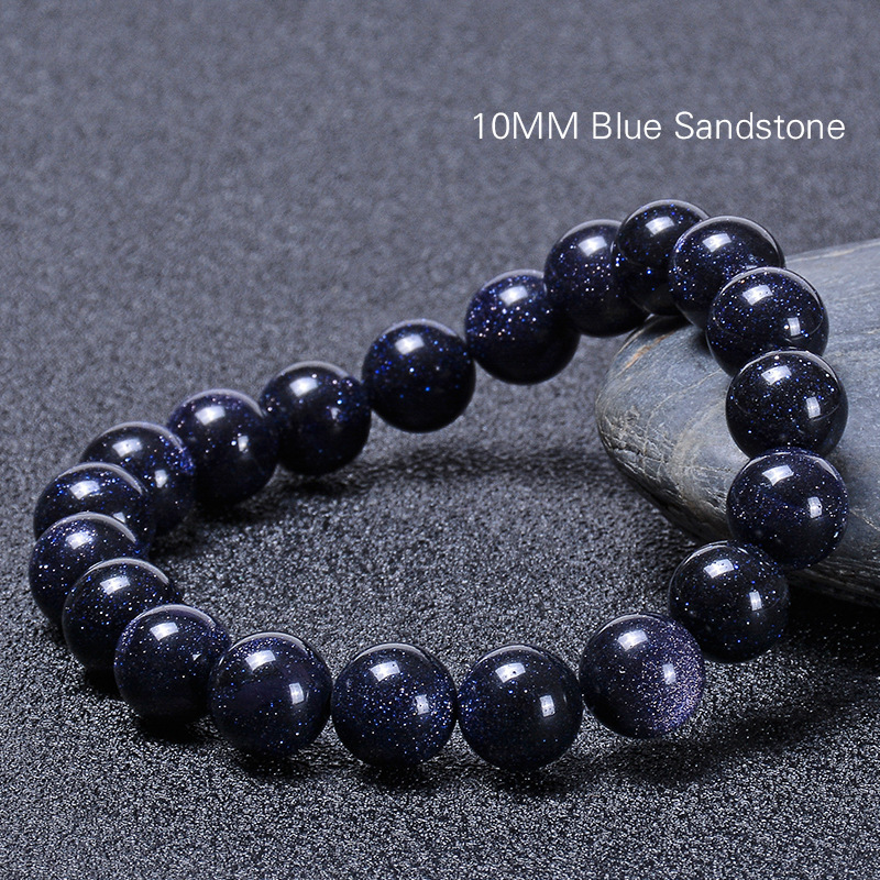 Popular 8mm Crystal White Howlite Natural Stone Round Beads Dark Blue Bracelet