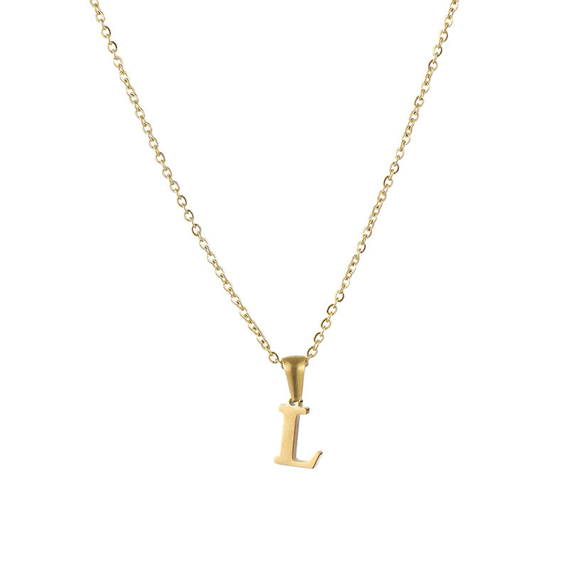 Stainless steel jewelry 14k gold plated custom western trend children letter s pendant name necklace