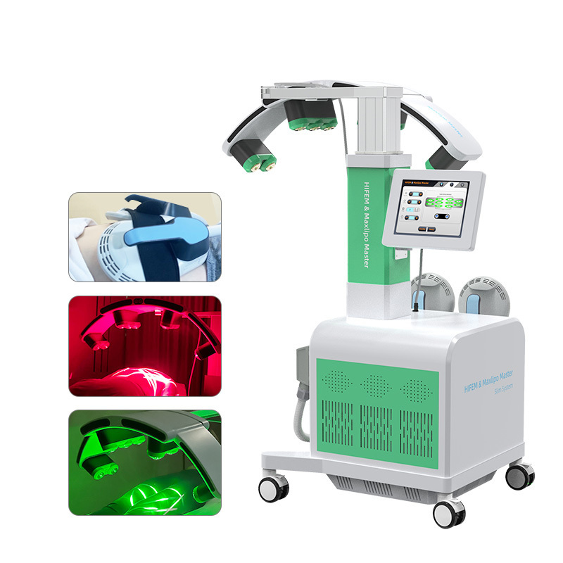 Best Diode 10D Lipo Laser Shape Machine Red Green Light Cold Laser 635 532nm Fat Reduce Burning  EMS Muscle Stimulator Slimming