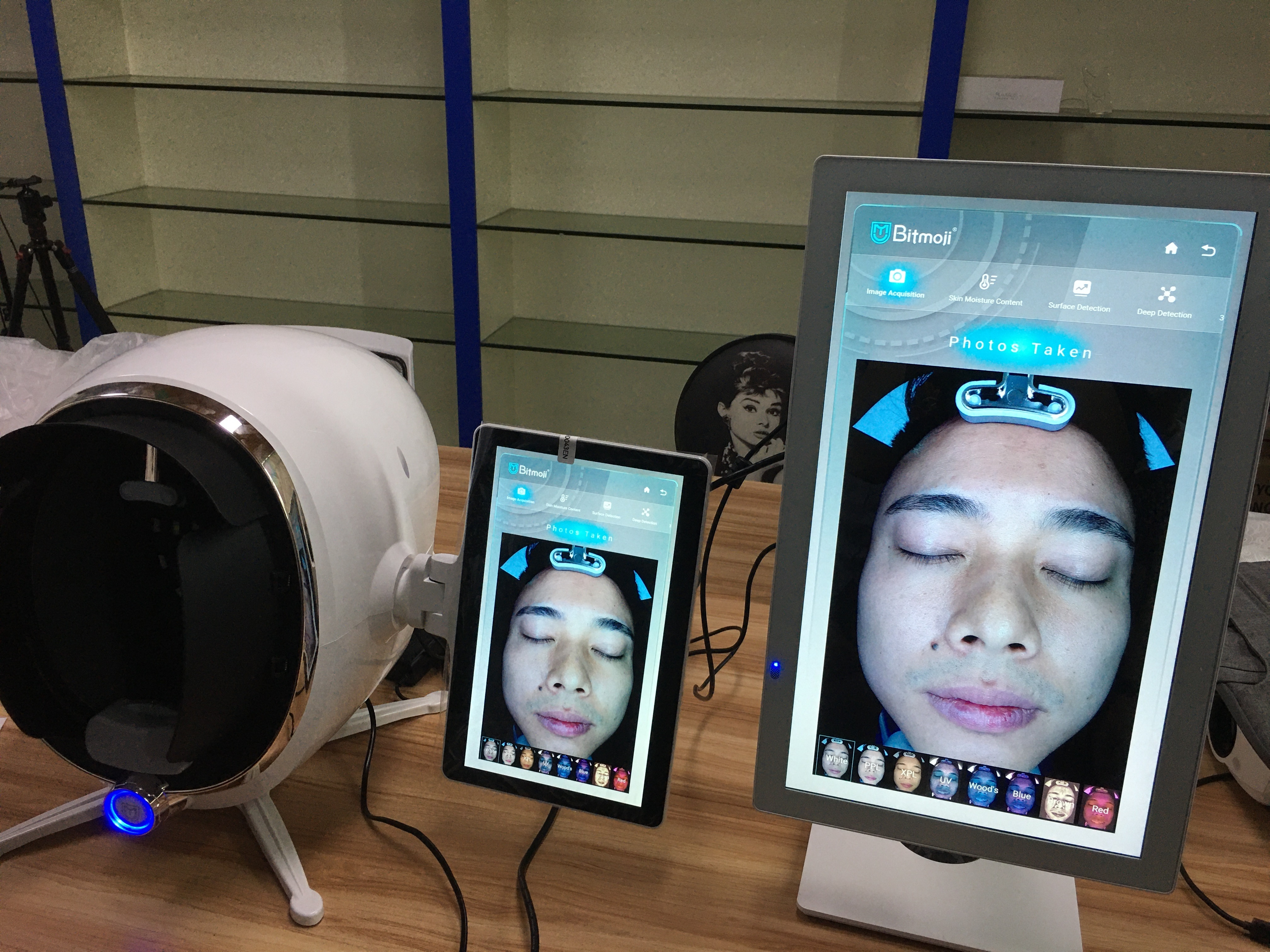 Bitmoji MAX 13.3 inch 3D face magic mirror digital skin scanner analyser portable visia facial skin analyses machine