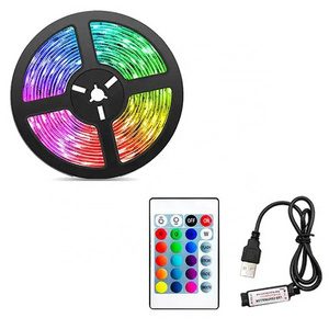 Wholesale Price 16.4ft 5m 5V 5050 RGB USB LED Strip Music Sync Color Changing Bluetooth APP Control Flexible Smart Strip Lights