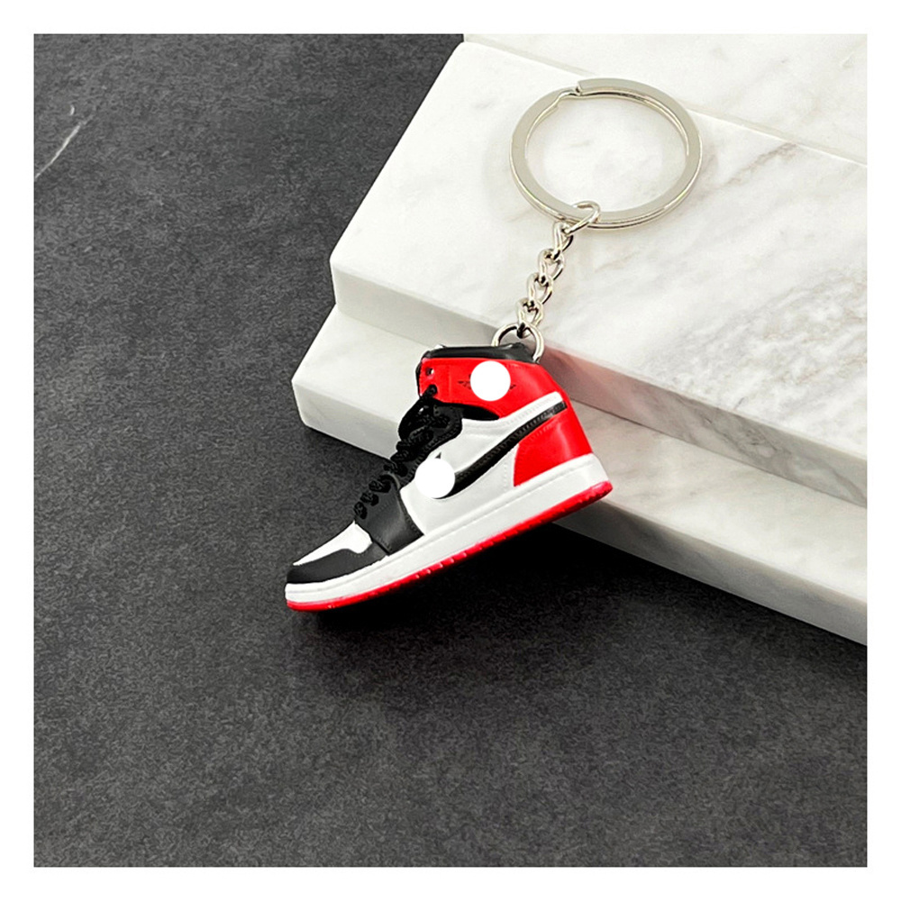 Basketball Shoes Model PVC Rubber Keychains Sneakers Key Chain Keyring Shoe 3D Mini Sneaker Keychain