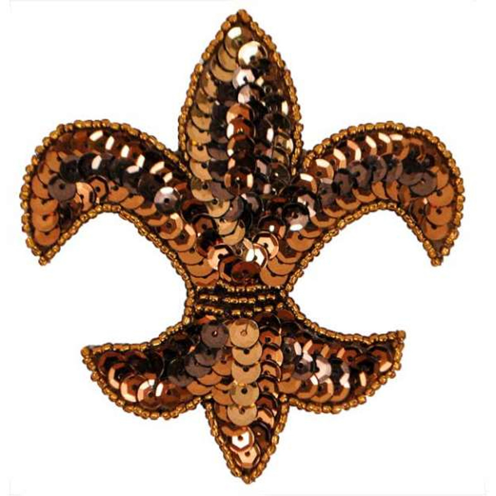 Custom Boy Scout Logo Sequin Embroidery Patch French National Flower Applique Glitter Mardi Gras Fleur De Lis Sequin Patch