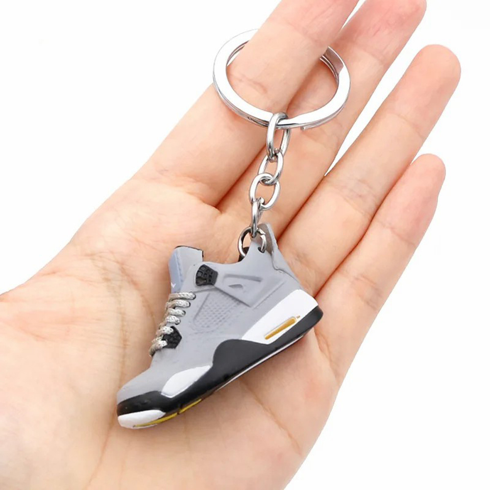 Custom Logo Souvenir Gifts Hypebeast Basketball Shoe Model Key Chains Silicone Soft Pvc Keyring 3d Mini Rubber Sneaker Keychain