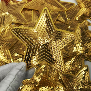 Manufacture Custom Embroidery Star Sequin Patch Iron On Sequin Star Patches Small Sequin For Clothing