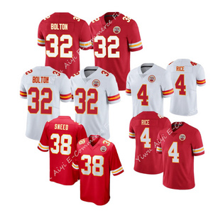 Mens Kansas City 4 Rashee Rice 32 Nick Bolton 38 L'Jarius Sneed Stitched American Football Jersey Game Limited Jerseys Red White