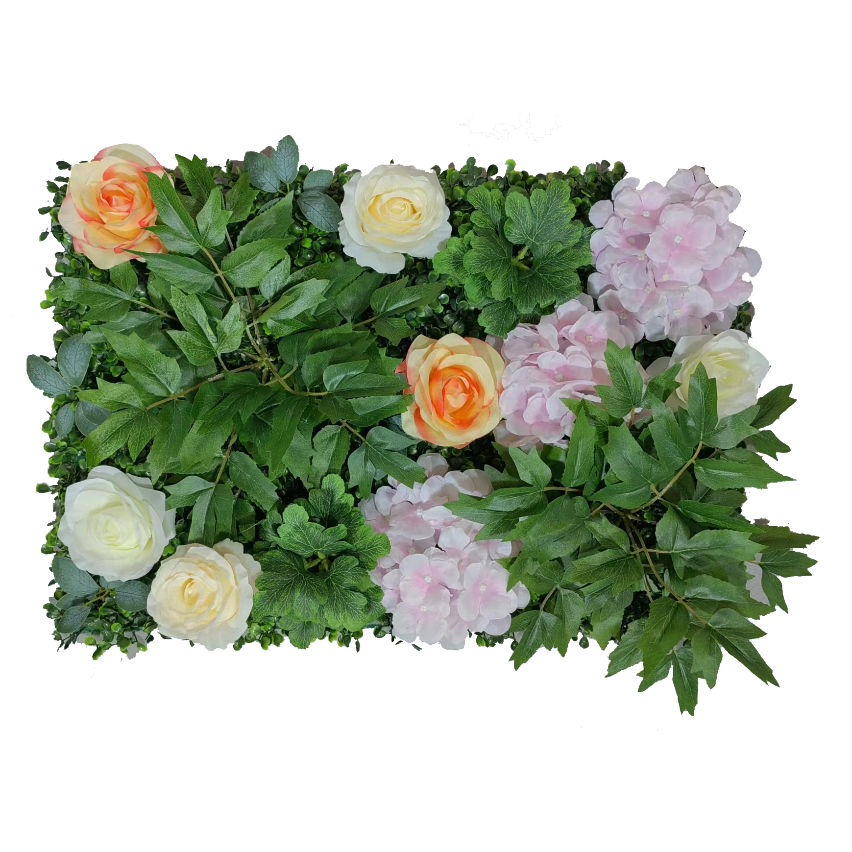 Linwoo New Arrival 40Cmx60Cm Plastic Base Silk Faux Flower Artificial Flores Backdrop Wedding Decorative Fake Flowers Wall Panel