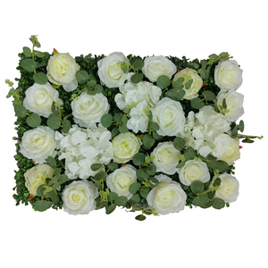 Linwoo New Arrival 40Cmx60Cm Plastic Base Silk Faux Flower Artificial Flores Backdrop Wedding Decorative Fake Flowers Wall Panel