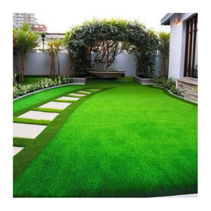 Linwoo Waterproof Natural Landscaping Green Faux Artificial Grass Carpet Tiles Artificial Grass For Garden