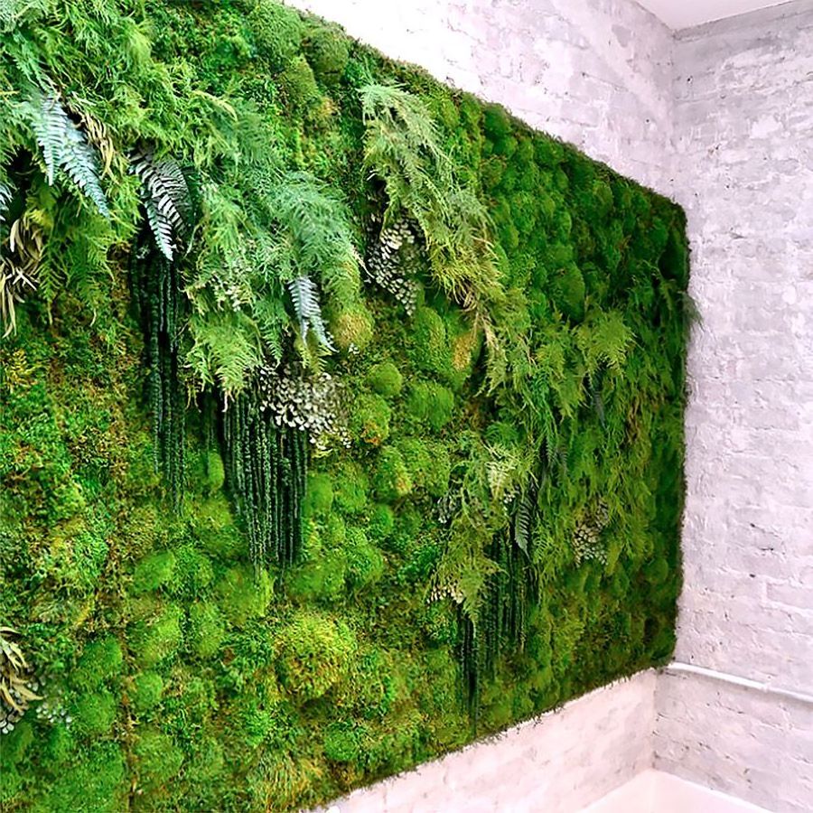 Linwoo Vertical Garden Faux Green Moss Green Decor Artificial Moss Rocks Decorative Moss Wall Panel