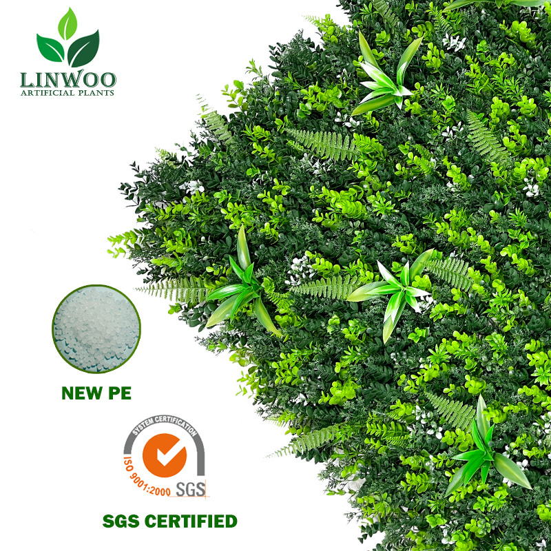 Linwoo 50cm*50cm Greenery Wall Backdrop Vertical Artificial Grass Wall for Indoor Decors Sample Service Available