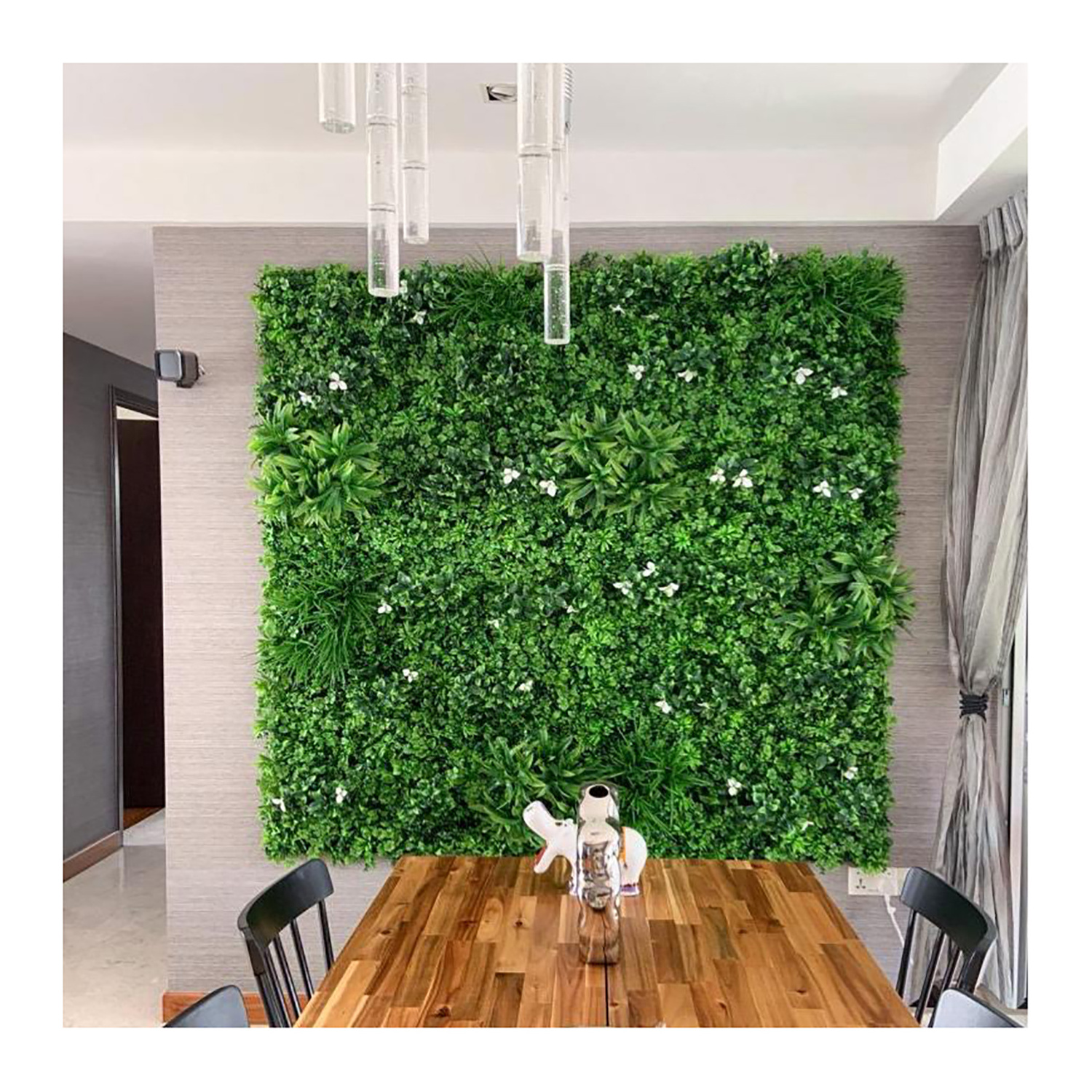 Linwoo 3D Anti-UV Decorative Plastic Boxwood Hedge Panel Artificial Plant Wall for Indoor Outdoor Decoration Artificial Grass