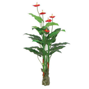 Linwoo Simulated Calla Lily Plant Potted Artificial Bonsai Tree 3 flower Anthurium Artificial Tree